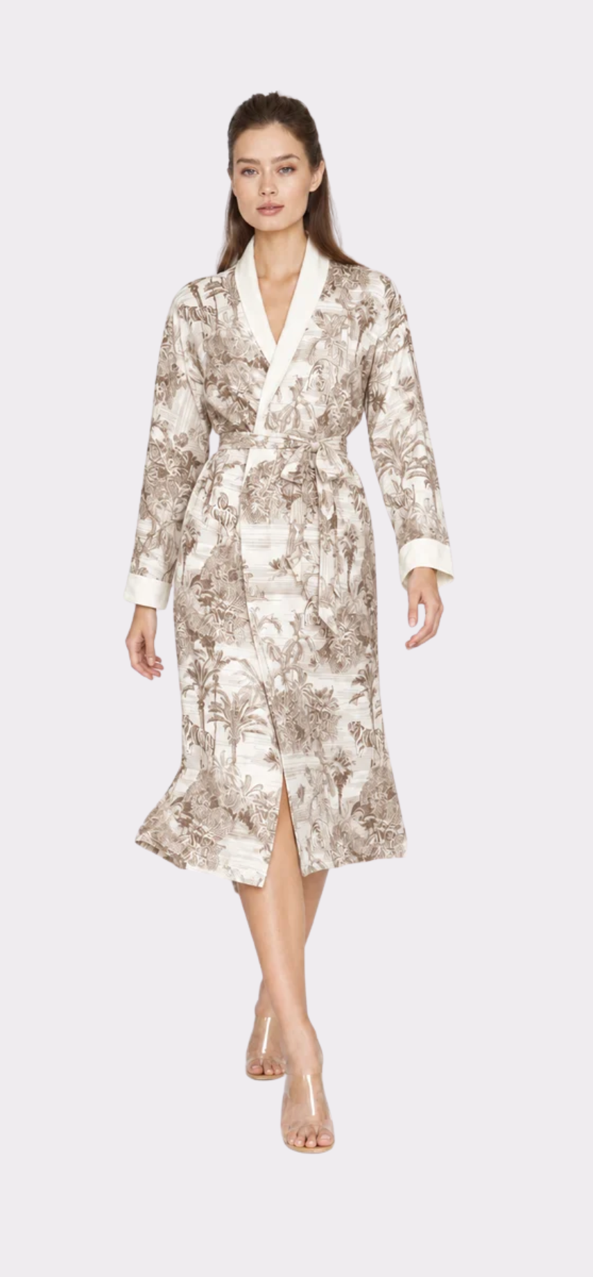 Tiger Toile Cappuccino Long Robe