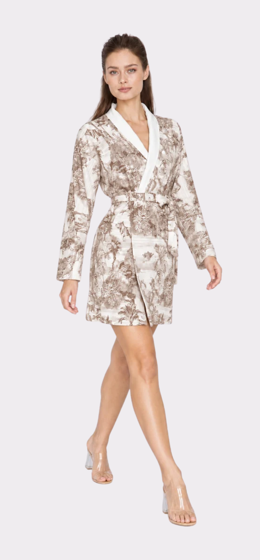 Tiger Toile Cappuccino Short Robe