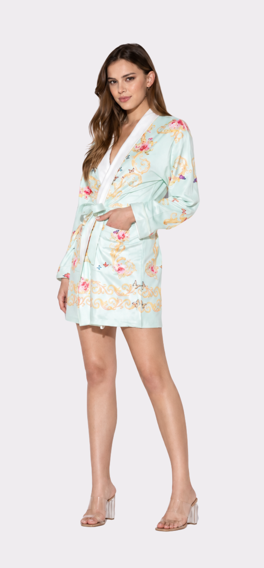 Blue Butterflies Short Robe
