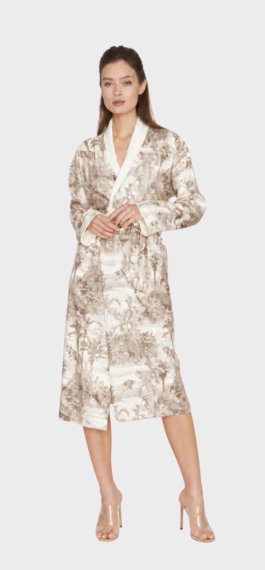 Tiger Toile Cappuccino Long Robe