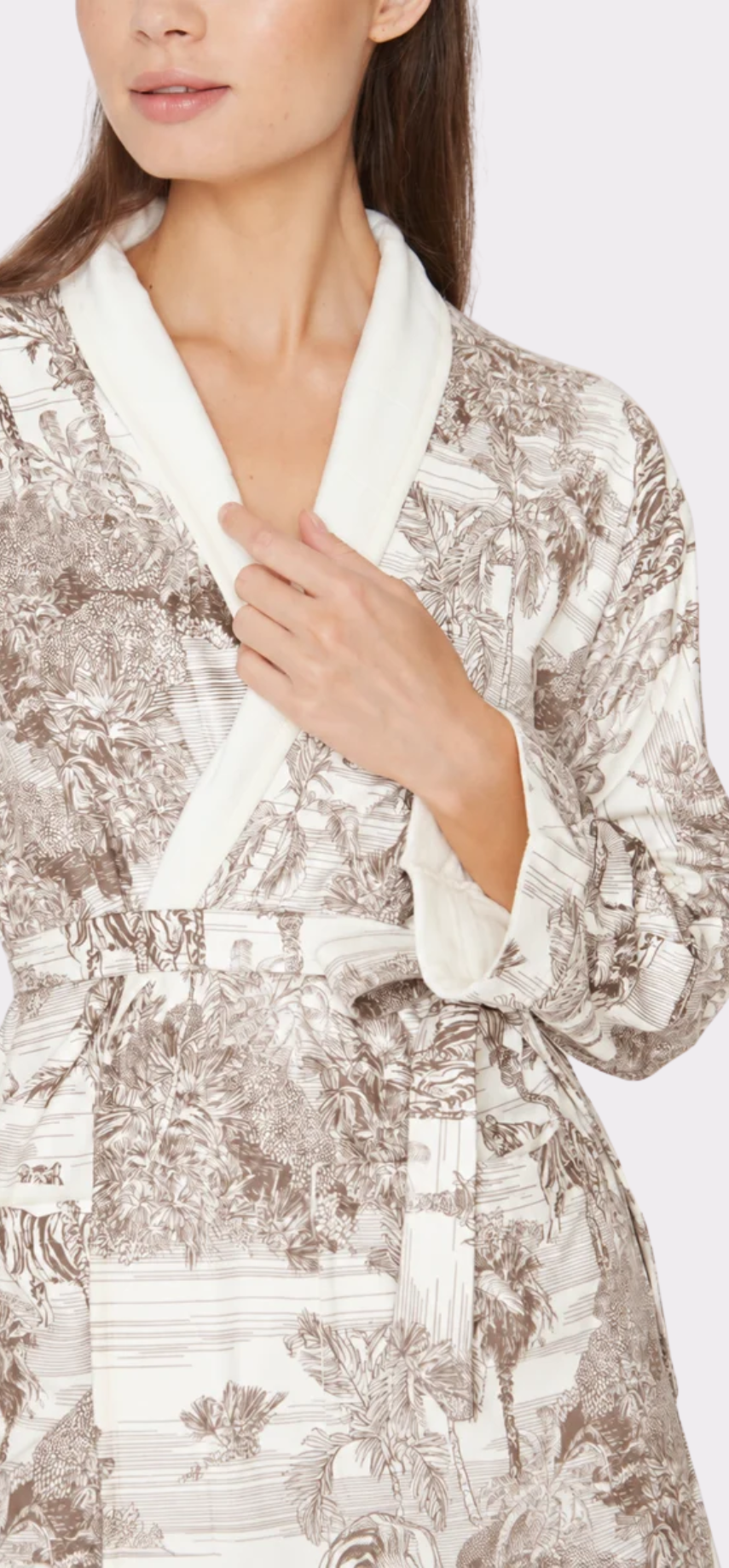 Tiger Toile Cappuccino Long Robe