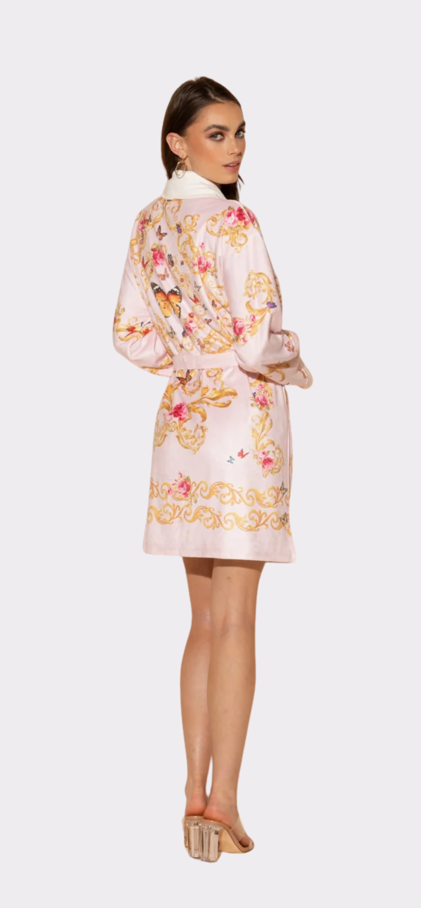 Pink Butterflies Short Robe