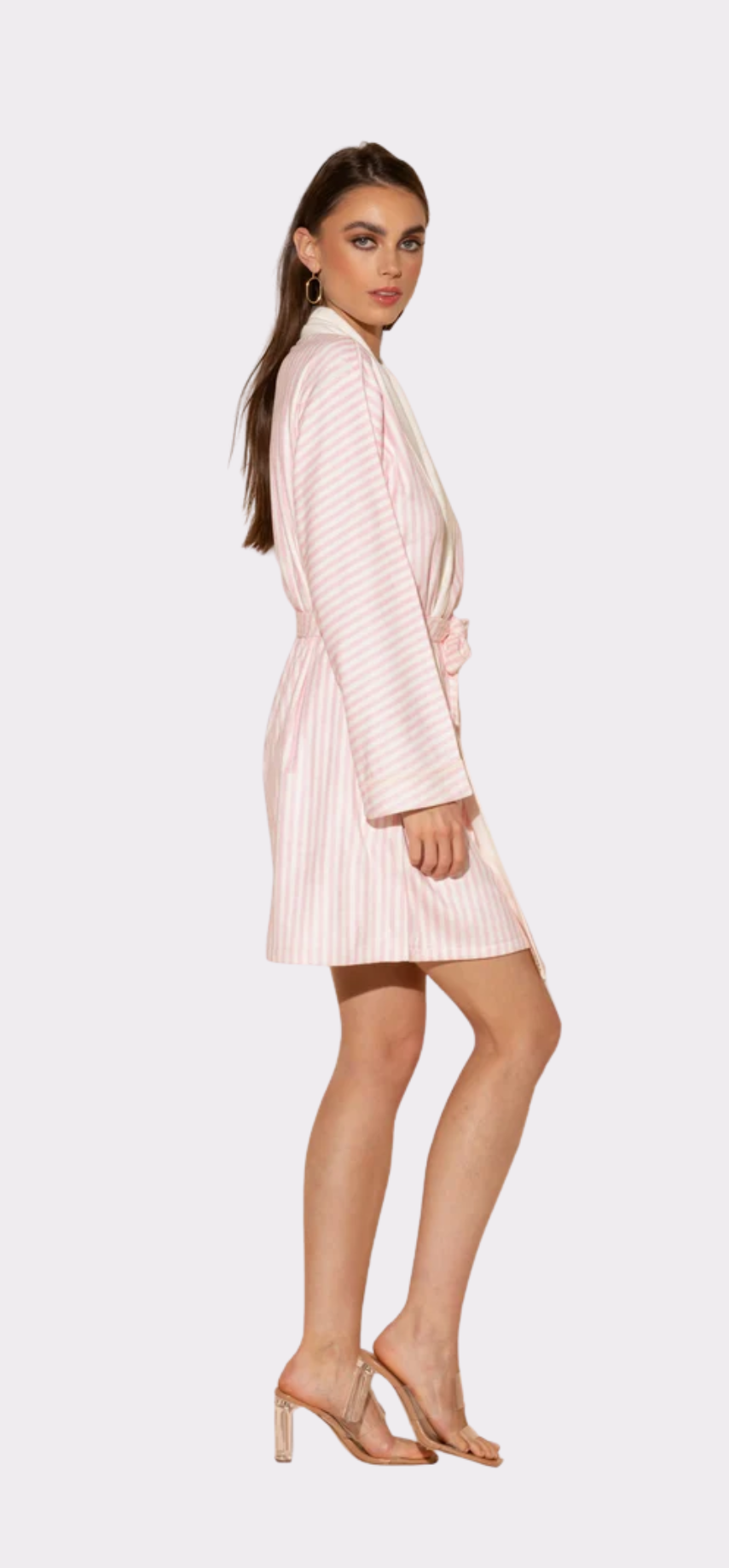 Pink Stripes Short Robe
