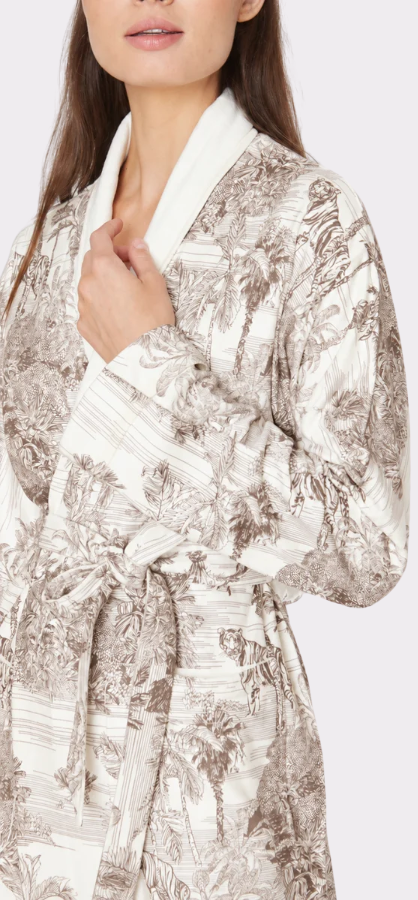 Tiger Toile Cappuccino Short Robe