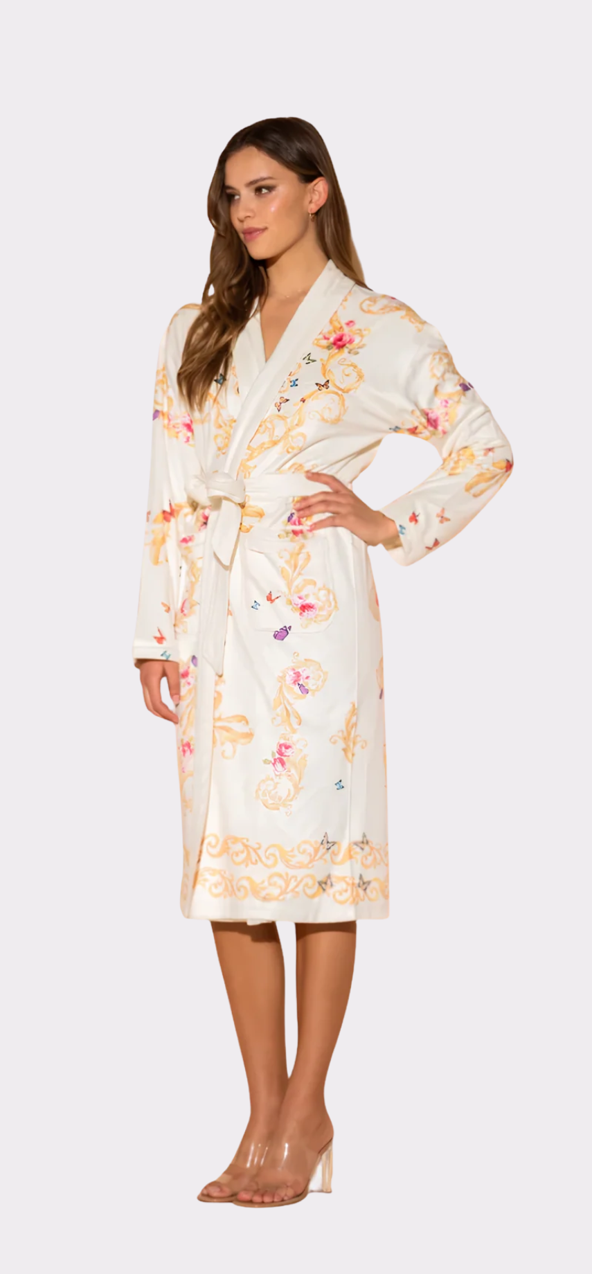 White Butterflies Long Robe