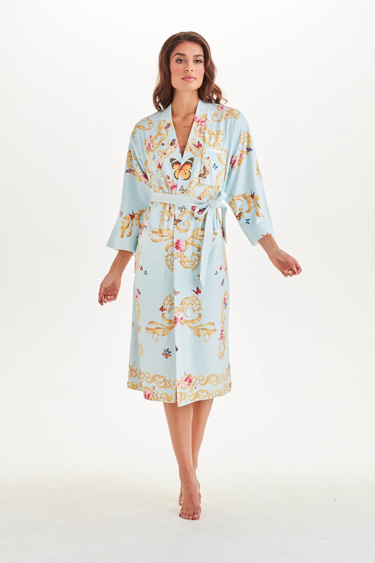 Blue Butterflies Kimono