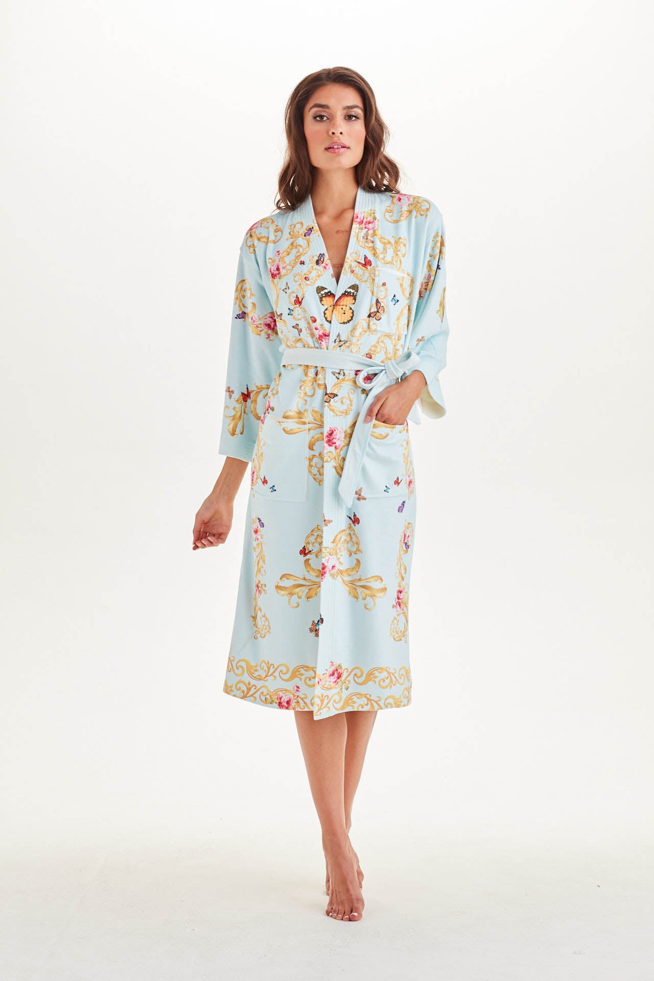 Blue Butterflies Kimono