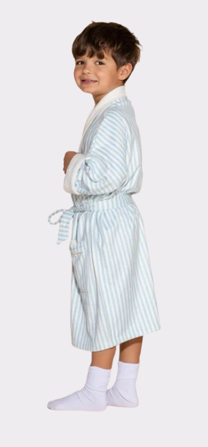 Cabana Blue Kids Robe | Luxury Striped Kids Bathrobe