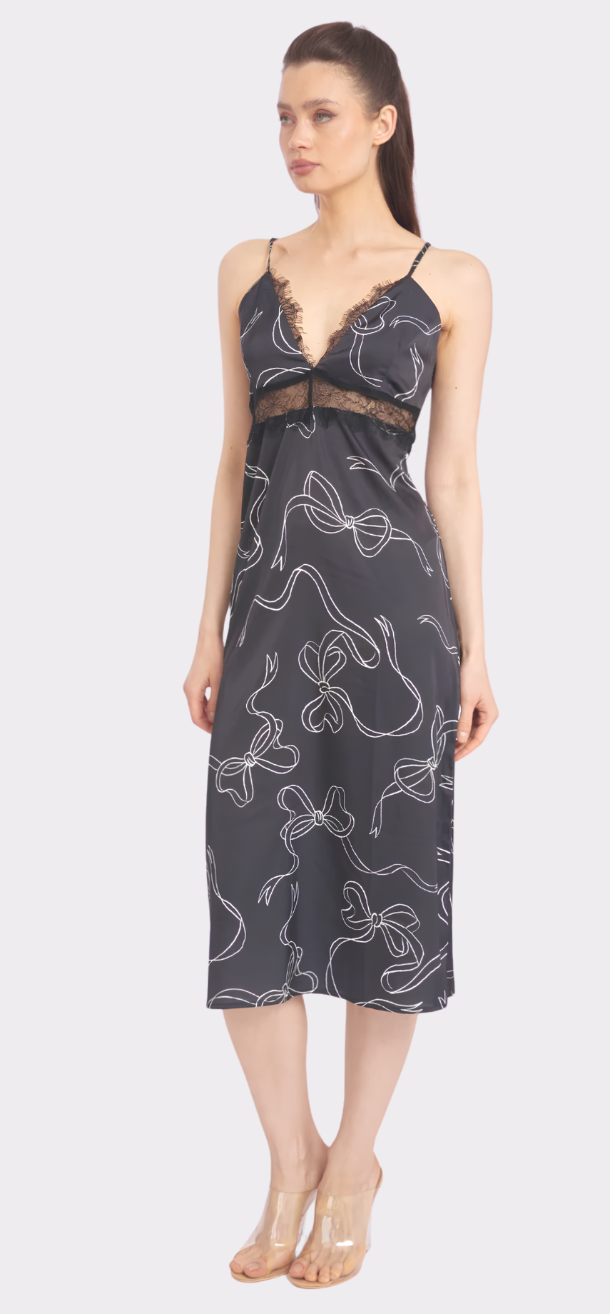 Bow Noir Lace Dress