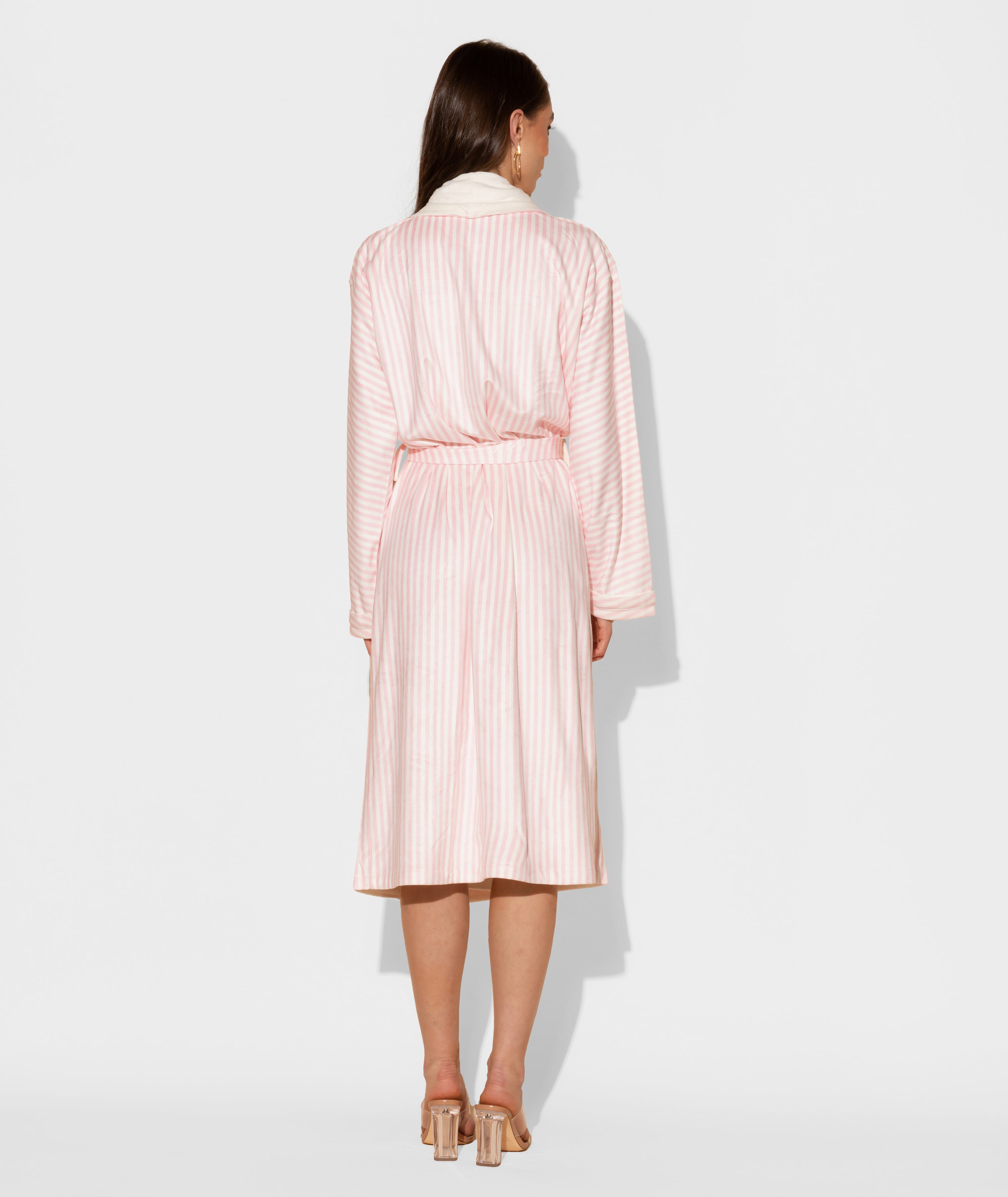 Pink Stripes Long Robe