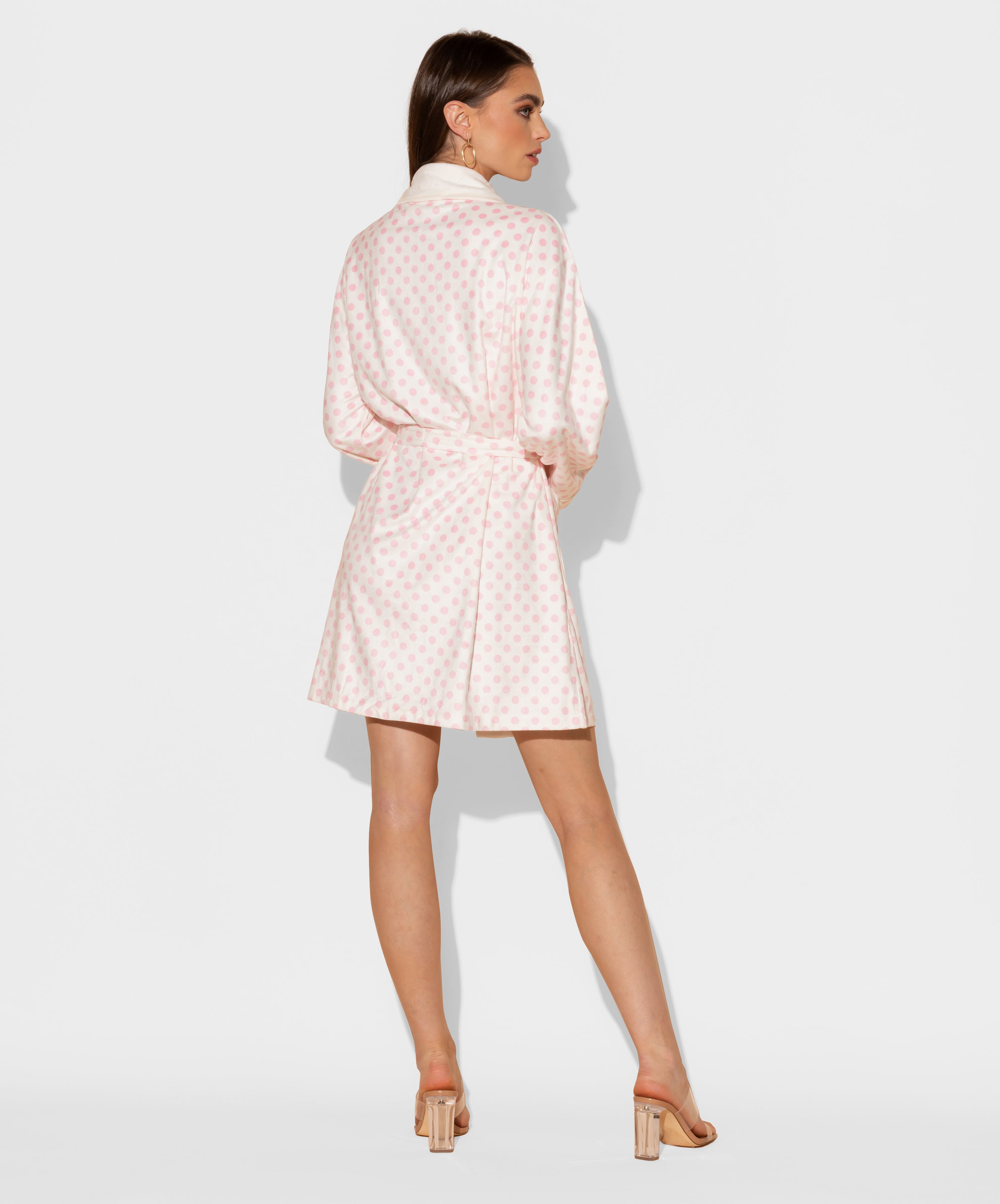 Pink Stripes Short Robe