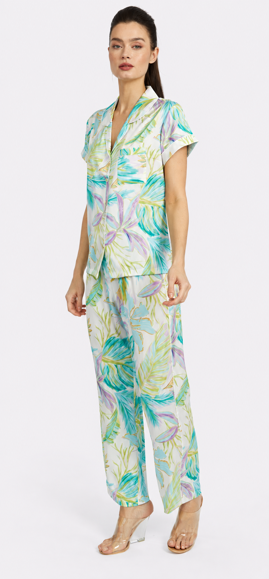 Bahamas Green Short Sleeve & Pant PJ Set