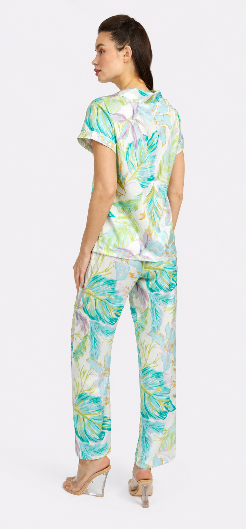 Bahamas Green Short Sleeve & Pant PJ Set