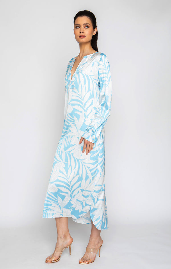 Blue Hawaii Long Sleeve Tunic Dress