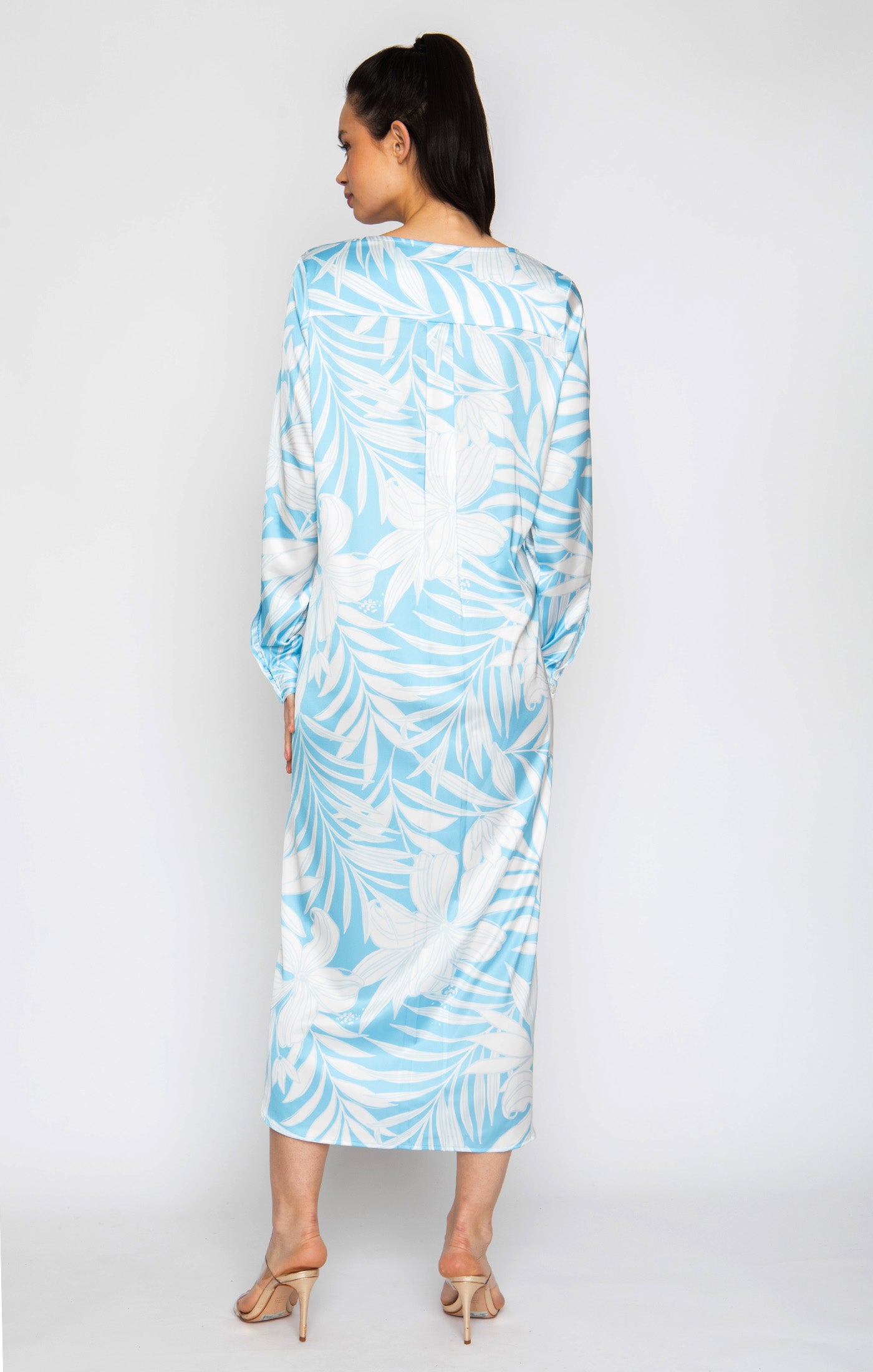 Blue Hawaii Long Sleeve Tunic Dress