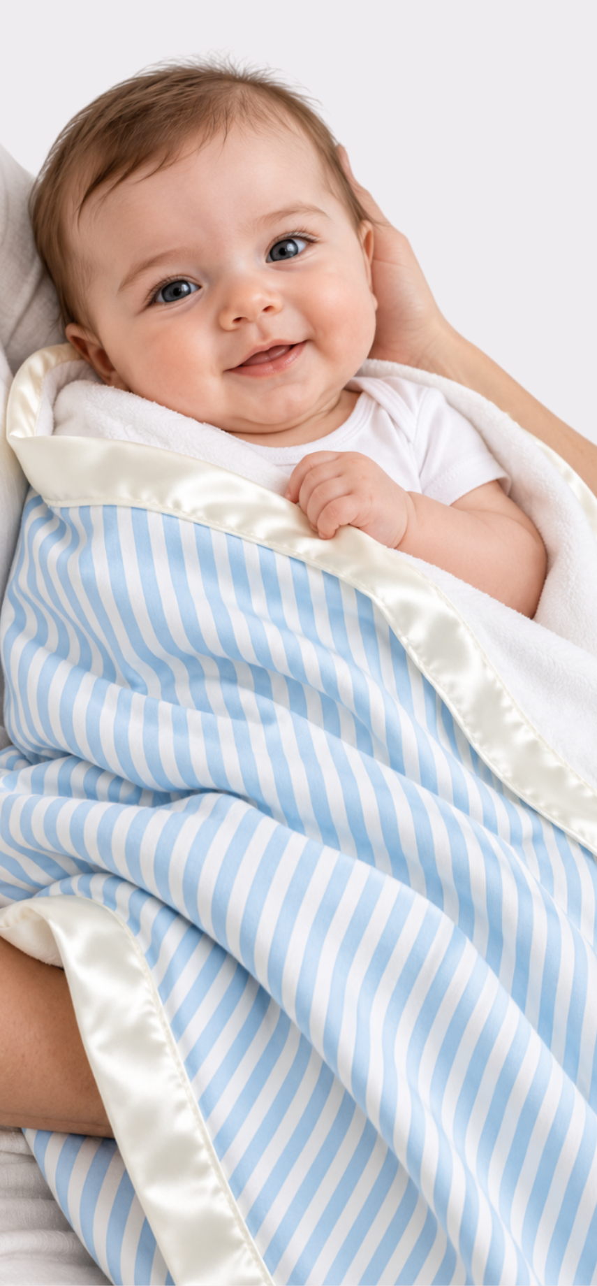 Blue Stripe Baby Blanket 40" × 60" | Wrap-Up by VP