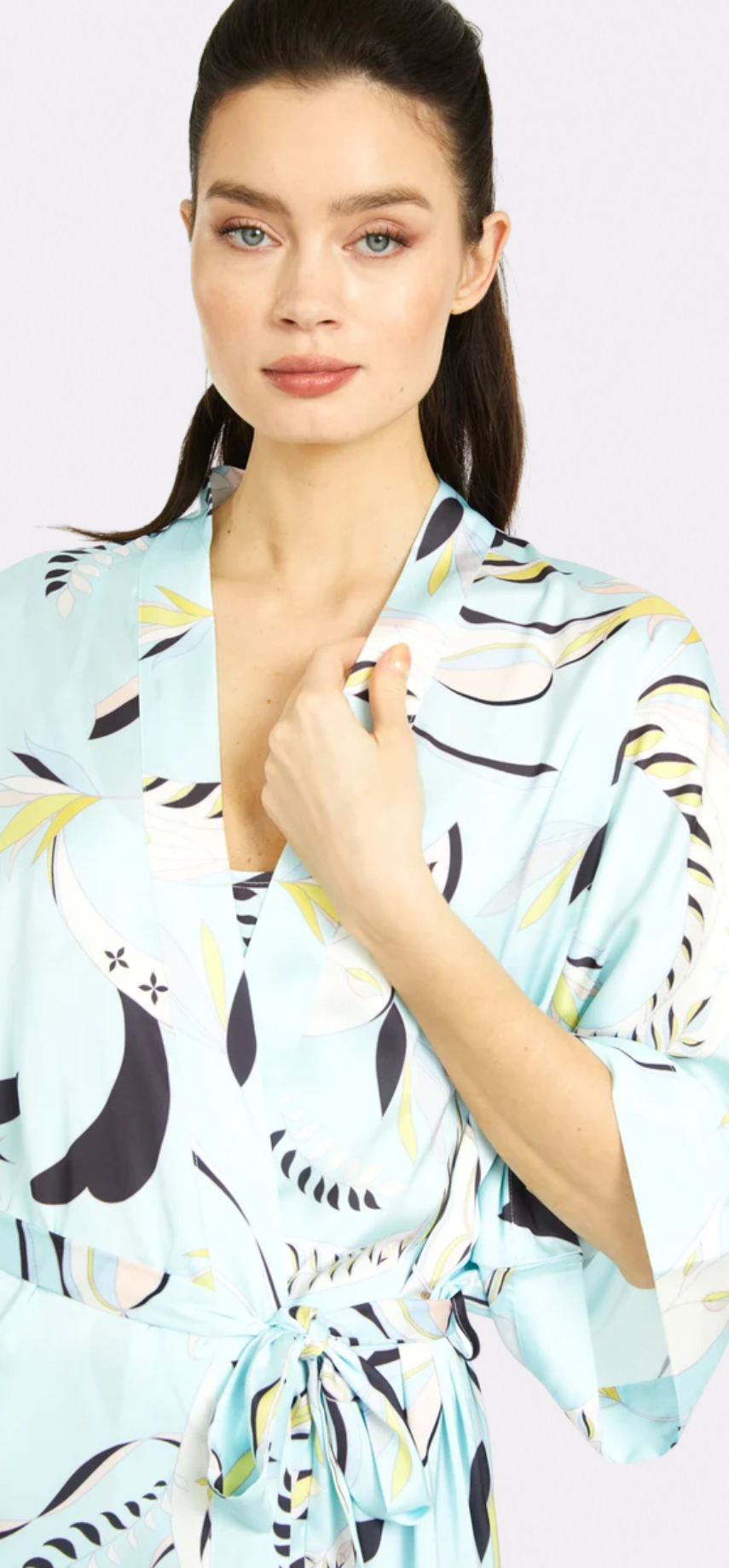 Blue Lagoon Silky Kimono