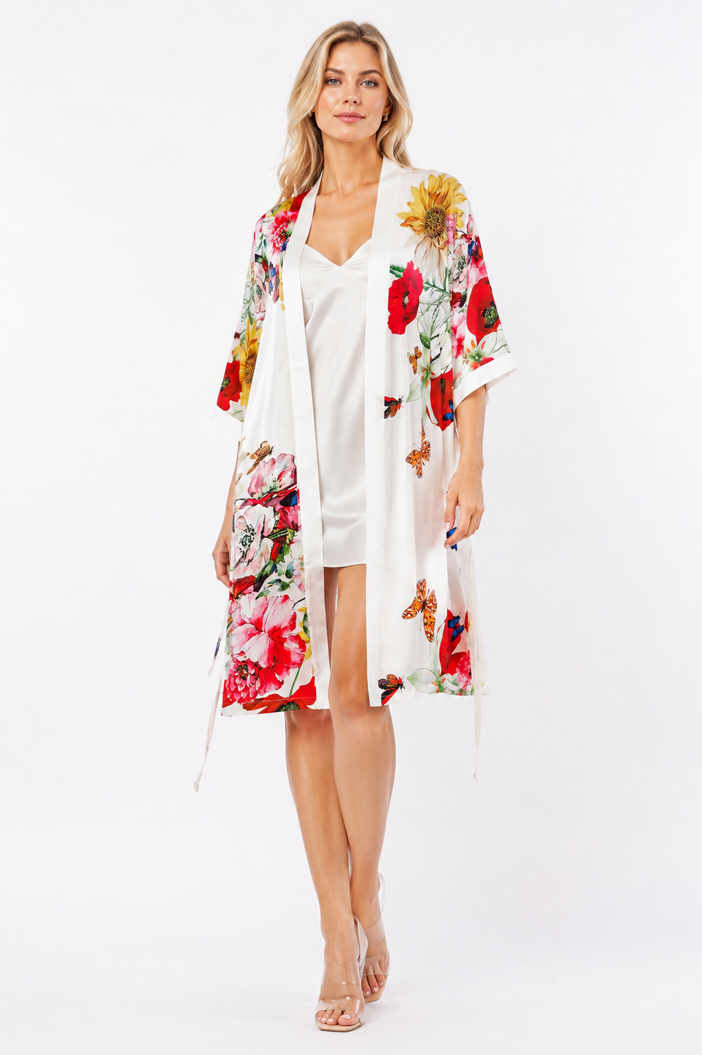 Bouquet Poly-Silk Kimono Robe | Wrap Up by VP