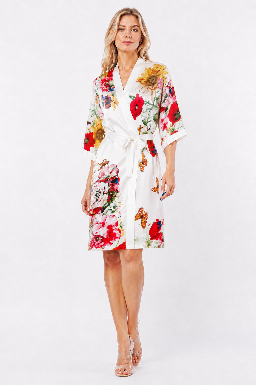 Bouquet Poly-Silk Kimono Robe | Wrap Up by VP