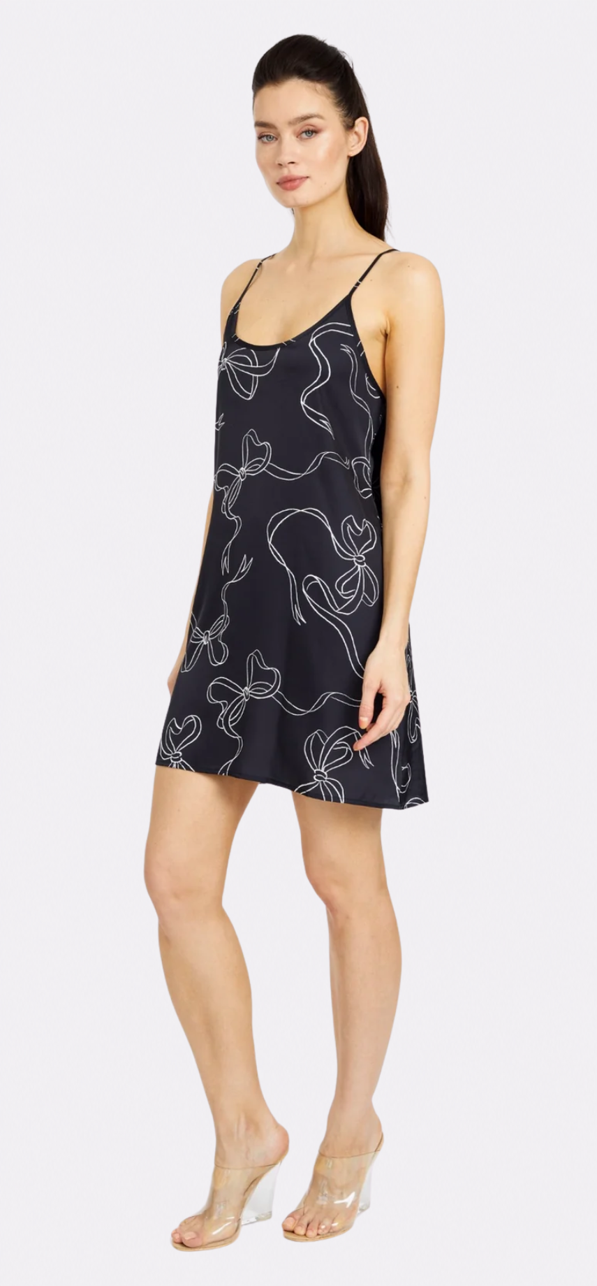 Bow Noir Short Chemise