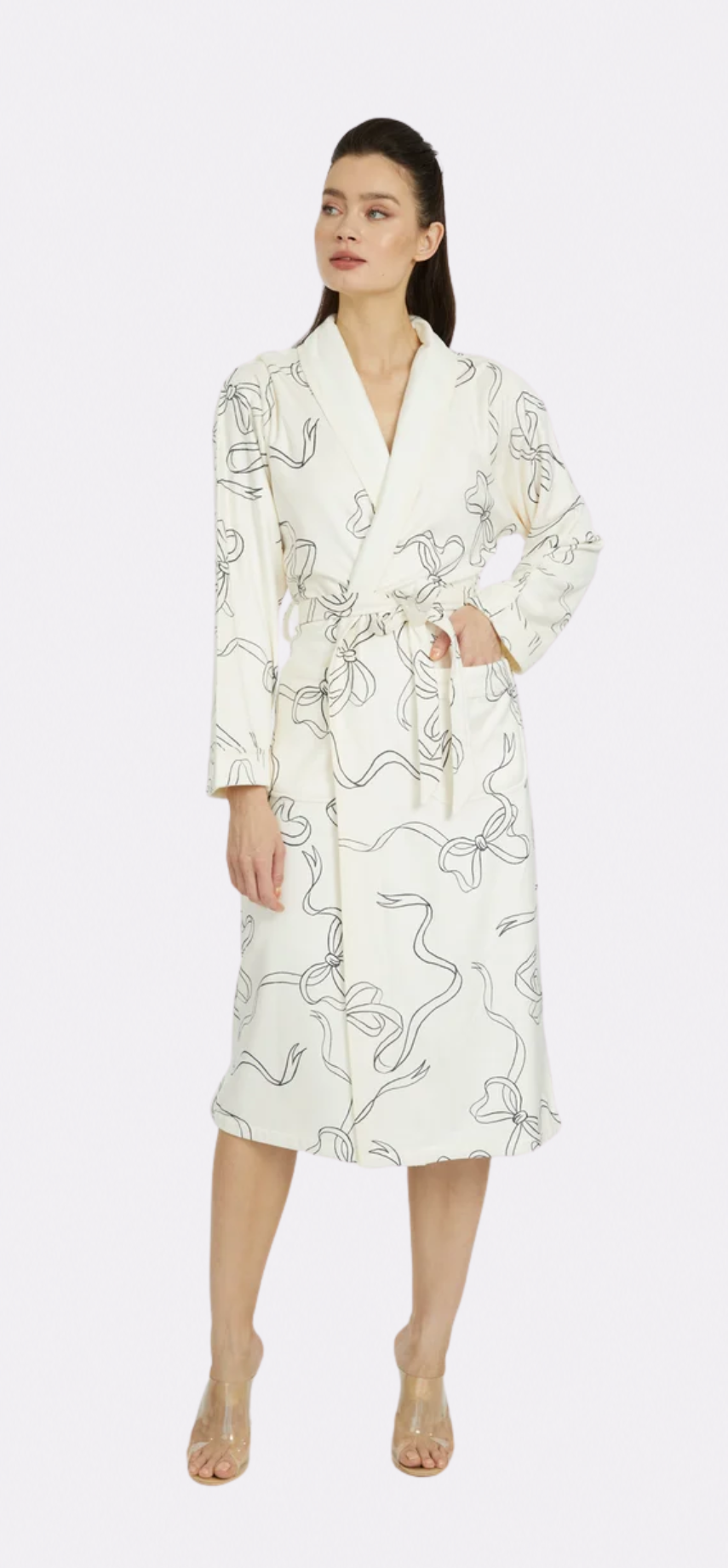 Bow White Long Robe