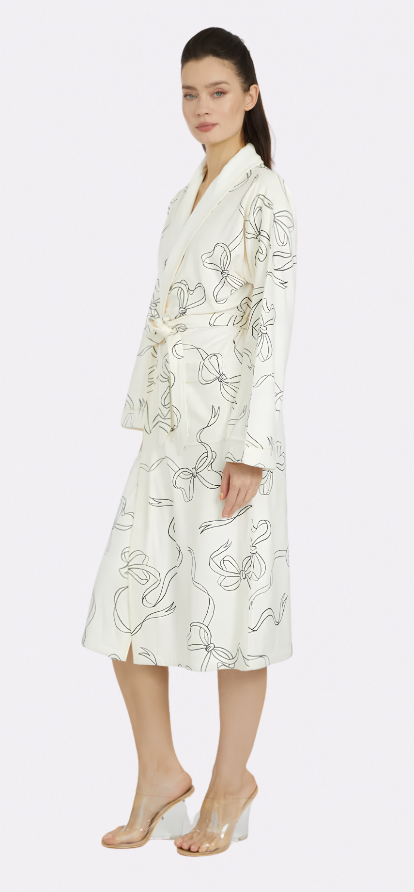 Bow White Long Robe