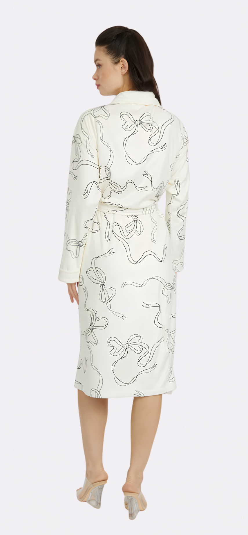 Bow White Long Robe