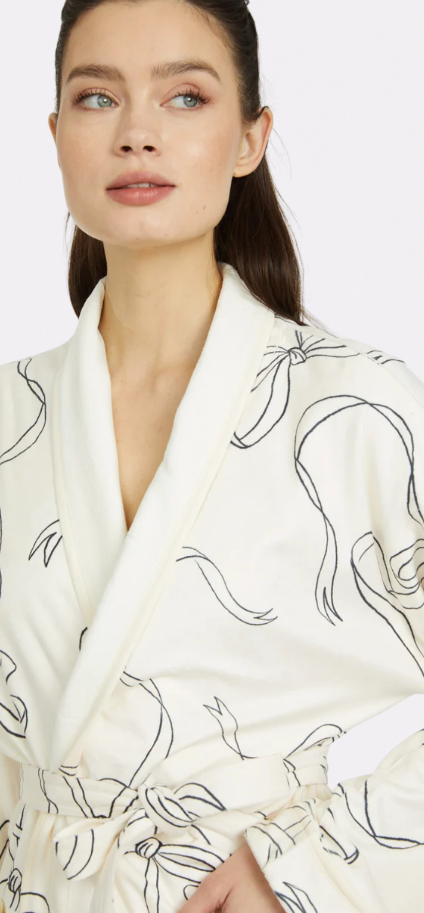 Bow White Short Robe