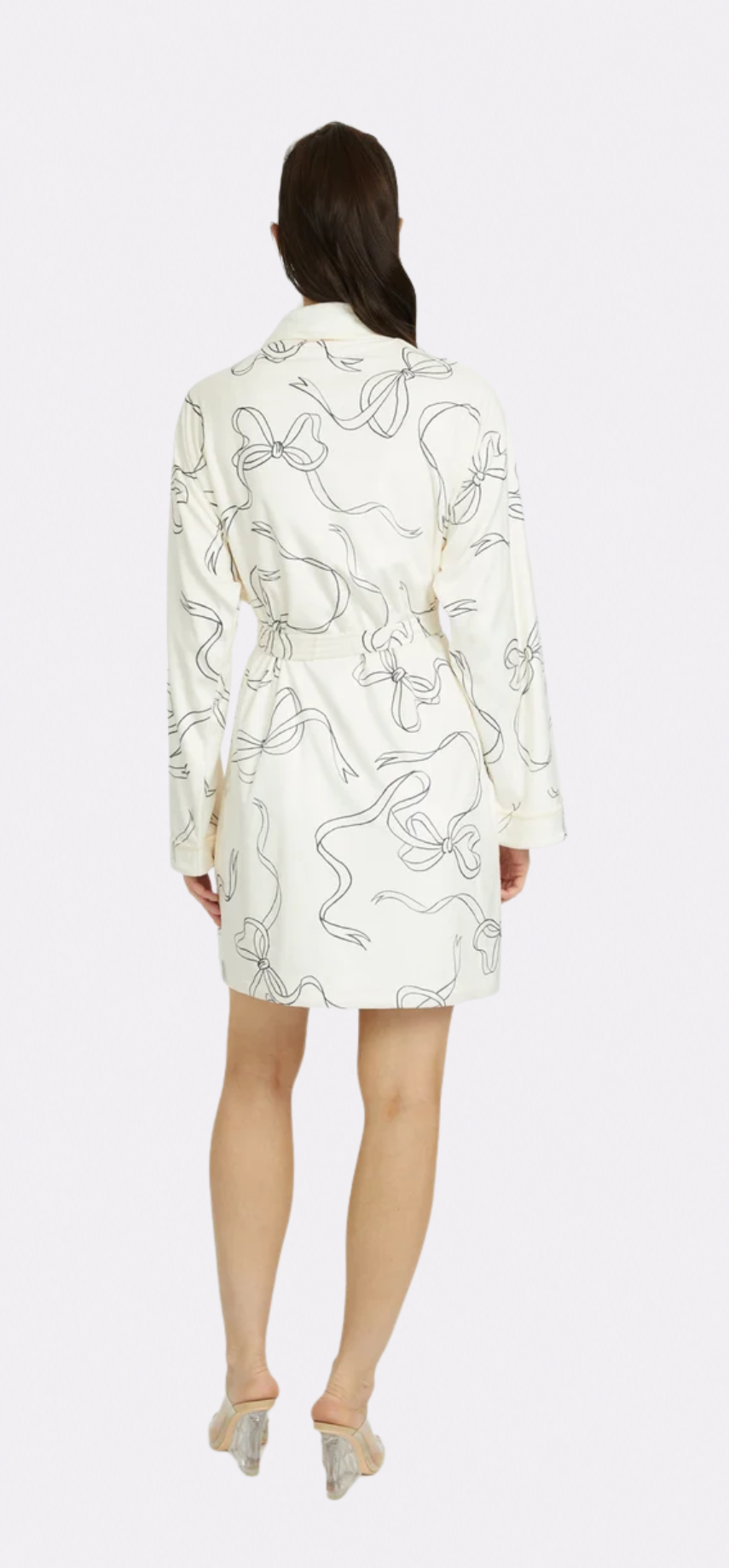Bow White Short Robe