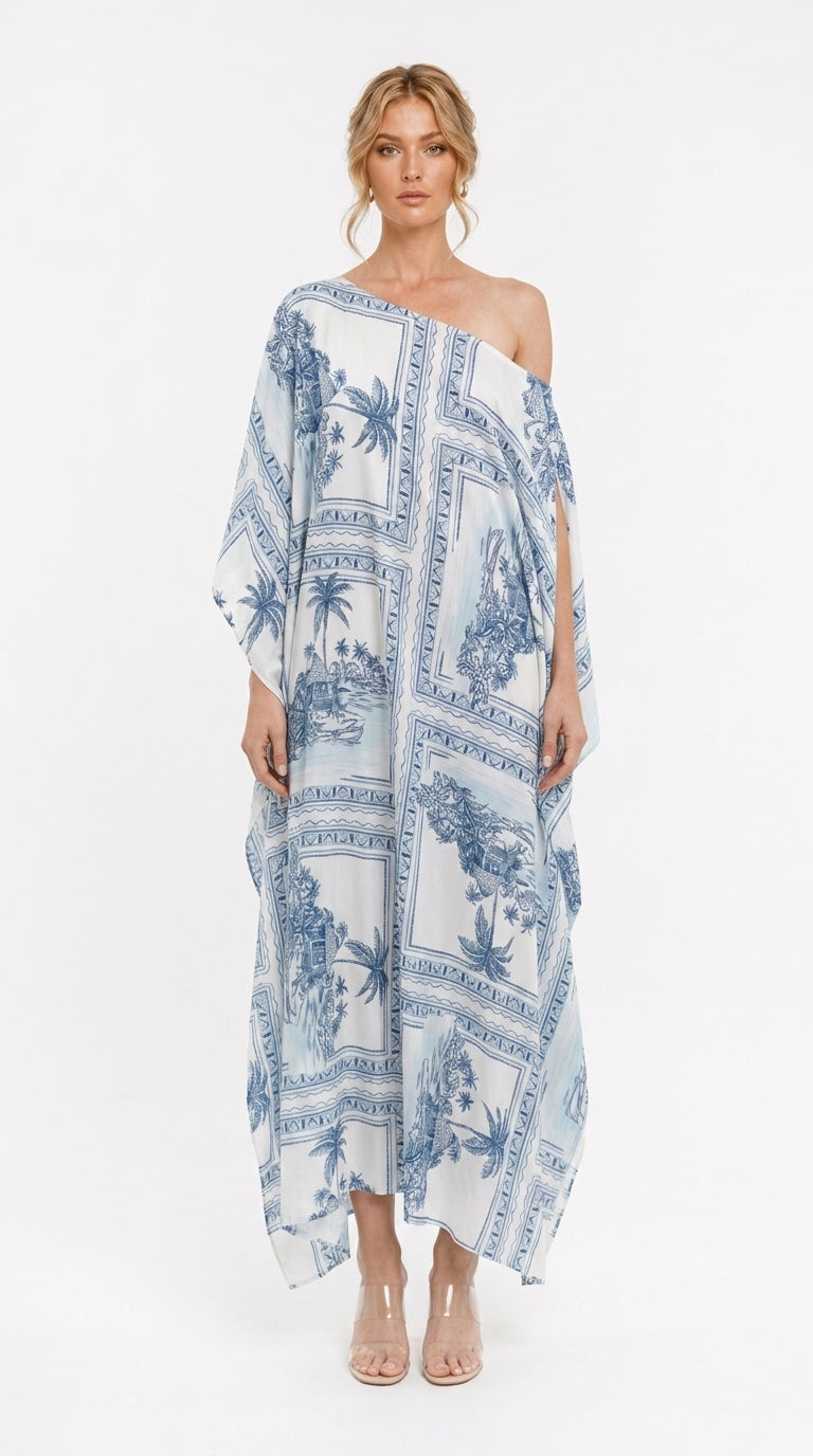 Bungalow Blue 3-Way Convertible Long Caftan