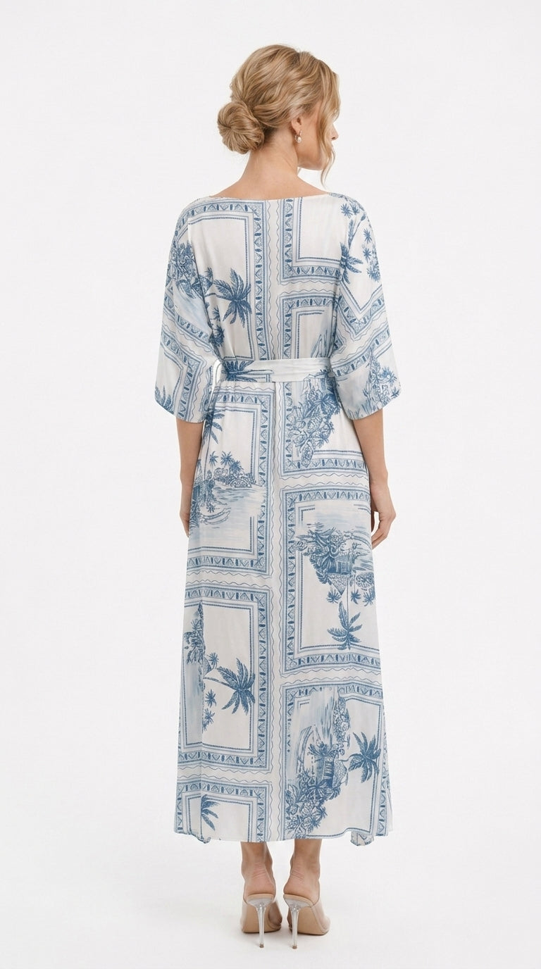 Bungalow Blue 3-Way Convertible Long Caftan
