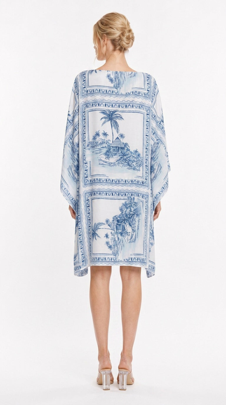 Bungalow Blue 3-Way Convertible Short Caftan