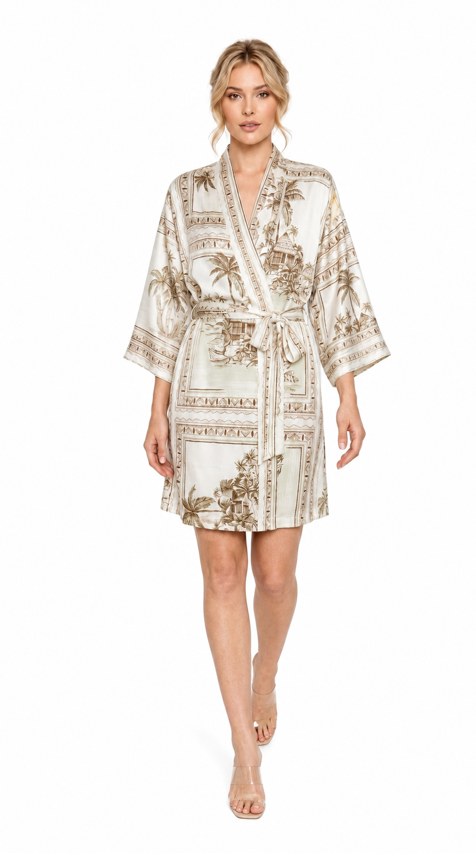 Bungalow Golden Poly-Silk Kimono Robe | Wrap Up by VP