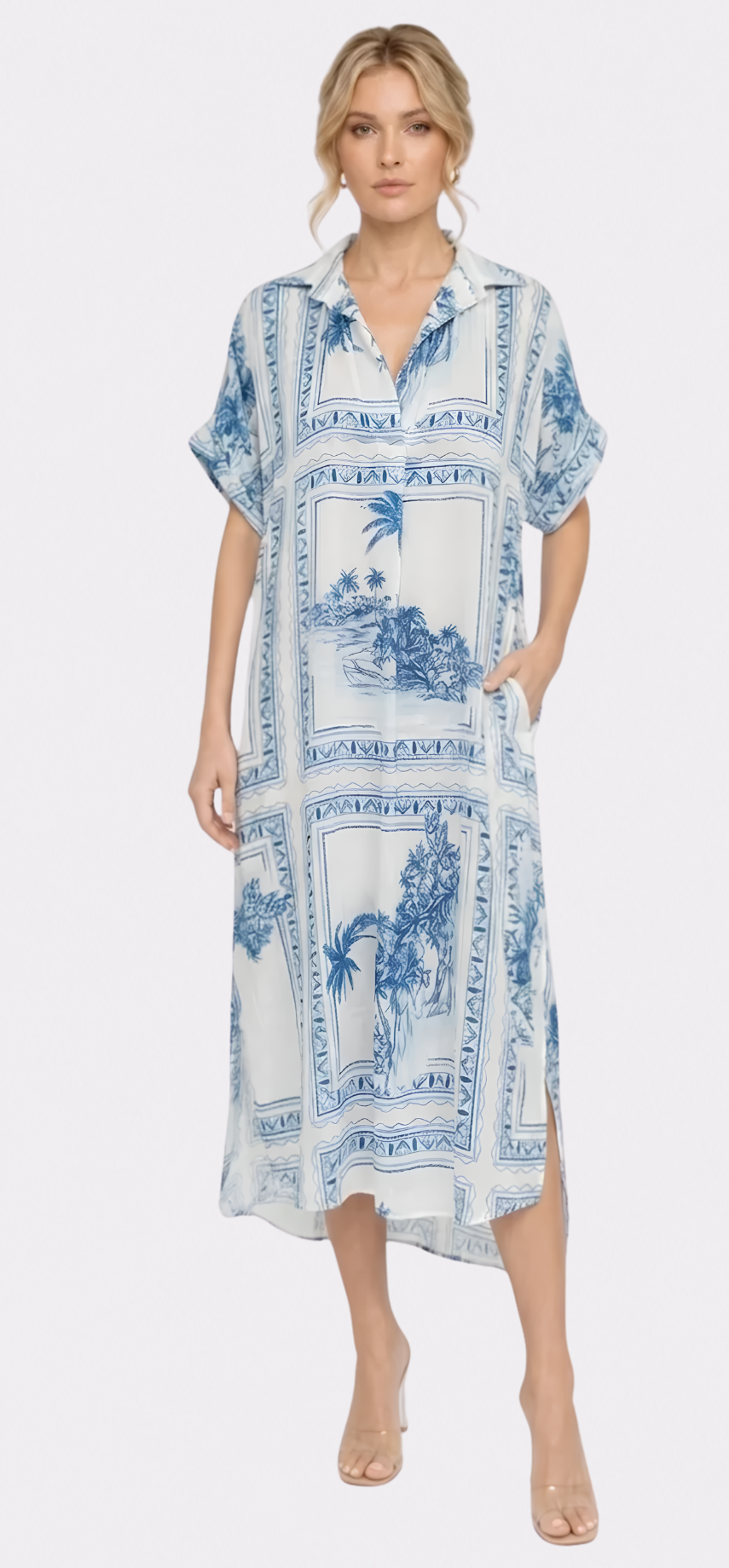 Bungalow Blue Sophie Dress with Pockets