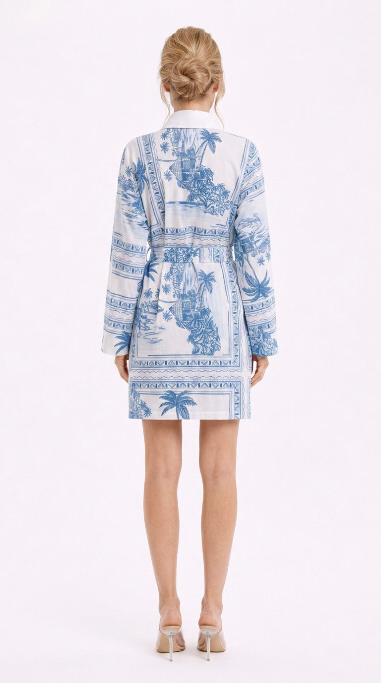 Bungalow Blue Short Robe