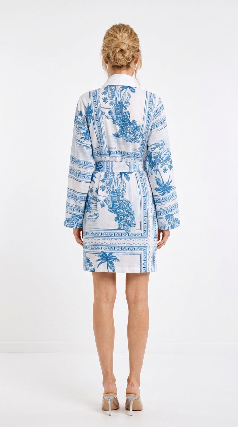 Bungalow Blue Short Robe
