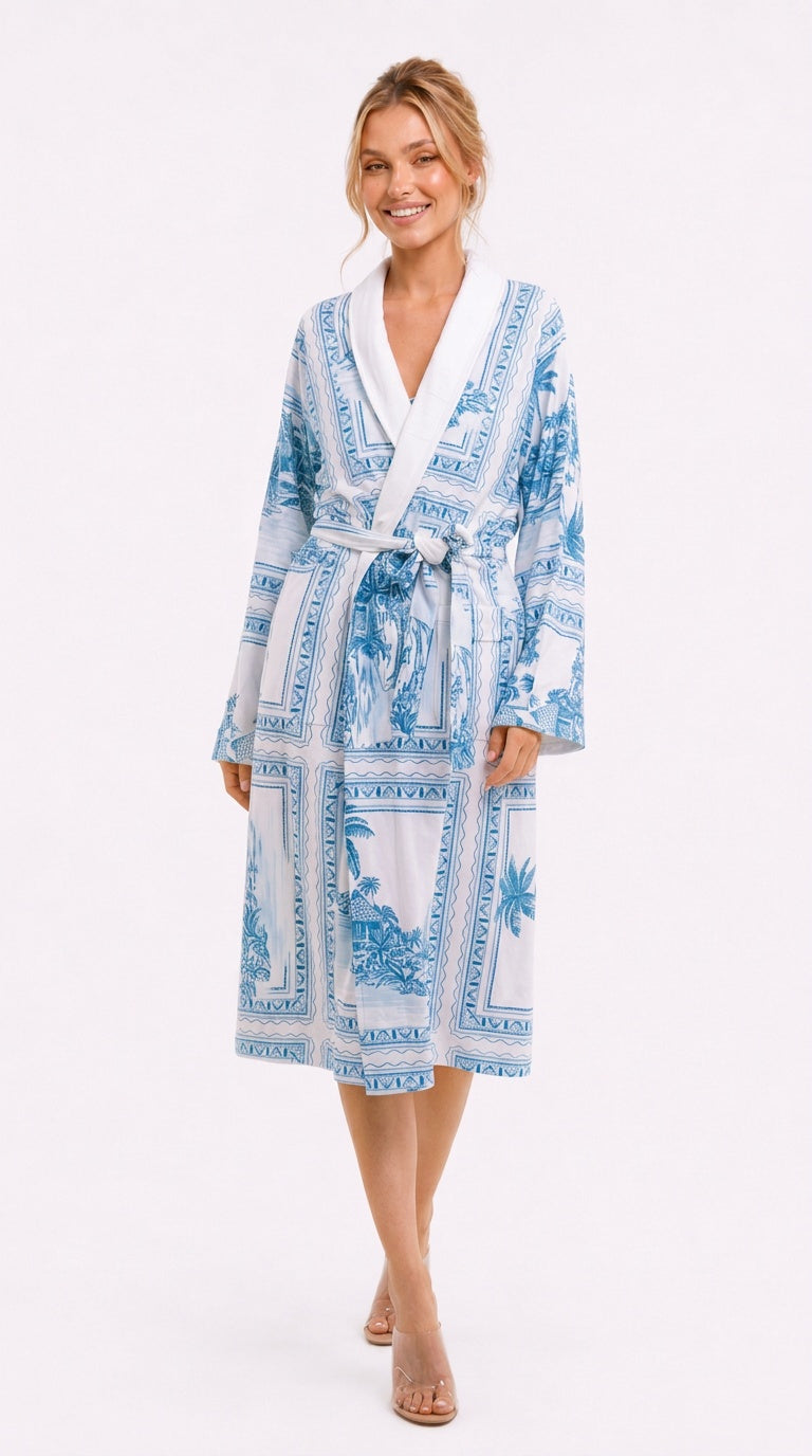 Bungalow Blue Long Robe