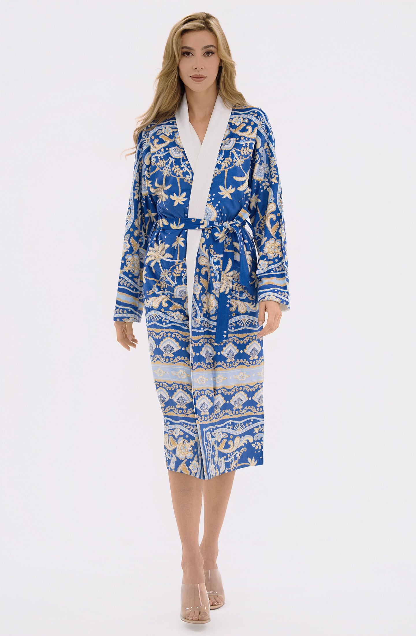 Notte Mariela Long Robe | Luxury Blue Resort Robe
