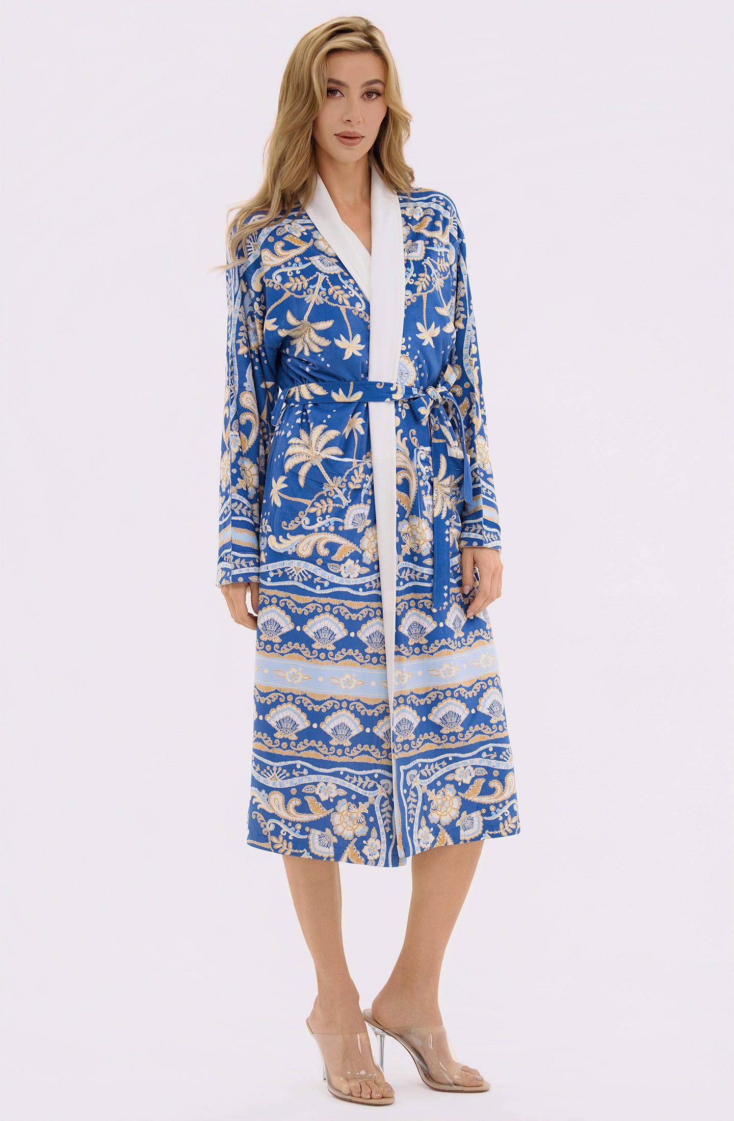 Notte Mariela Long Robe | Luxury Blue Resort Robe