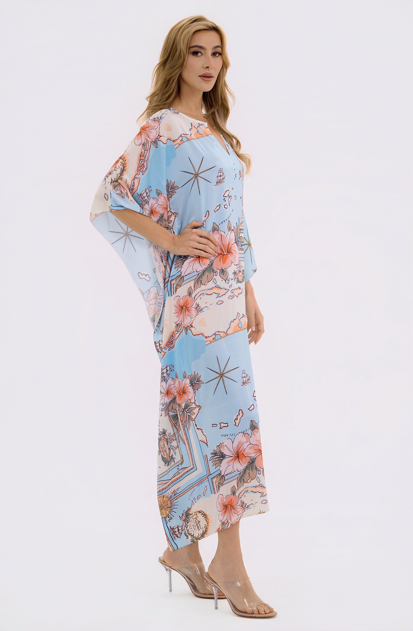 Les Îles Caraïbes Long Caftan | Luxury Tropical Resort Caftan