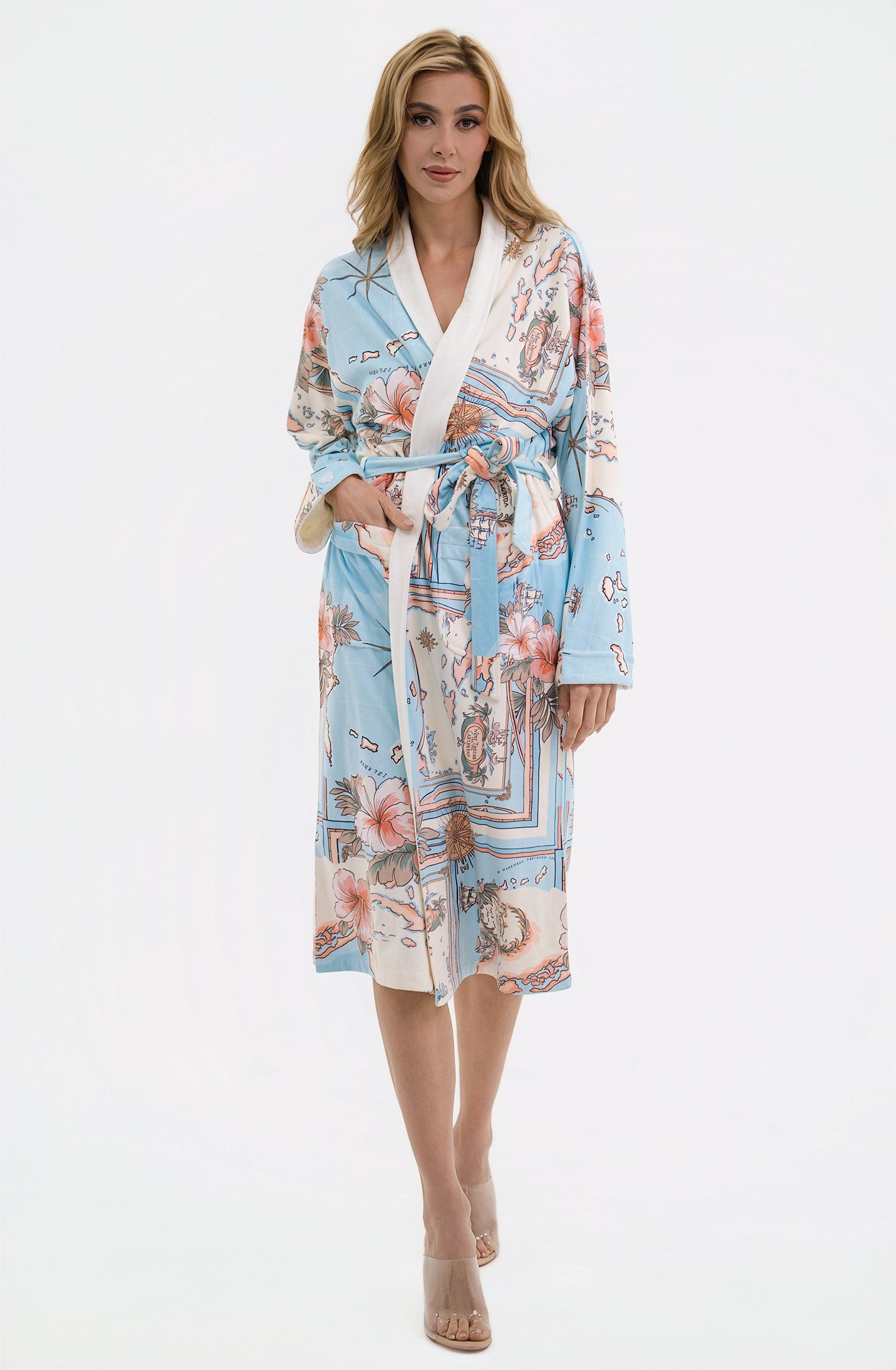 Les Îles Caraïbes Long Robe | Luxury Tropical Resort Robe