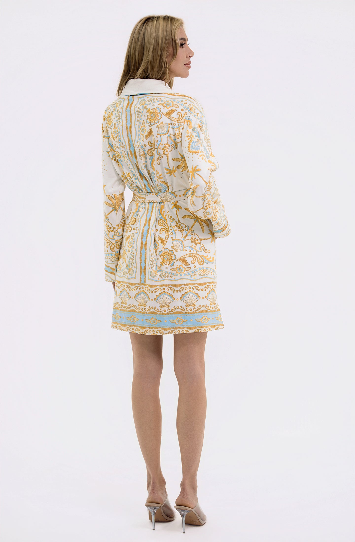 Mariela Short Robe | Luxury Blue Resort Robe