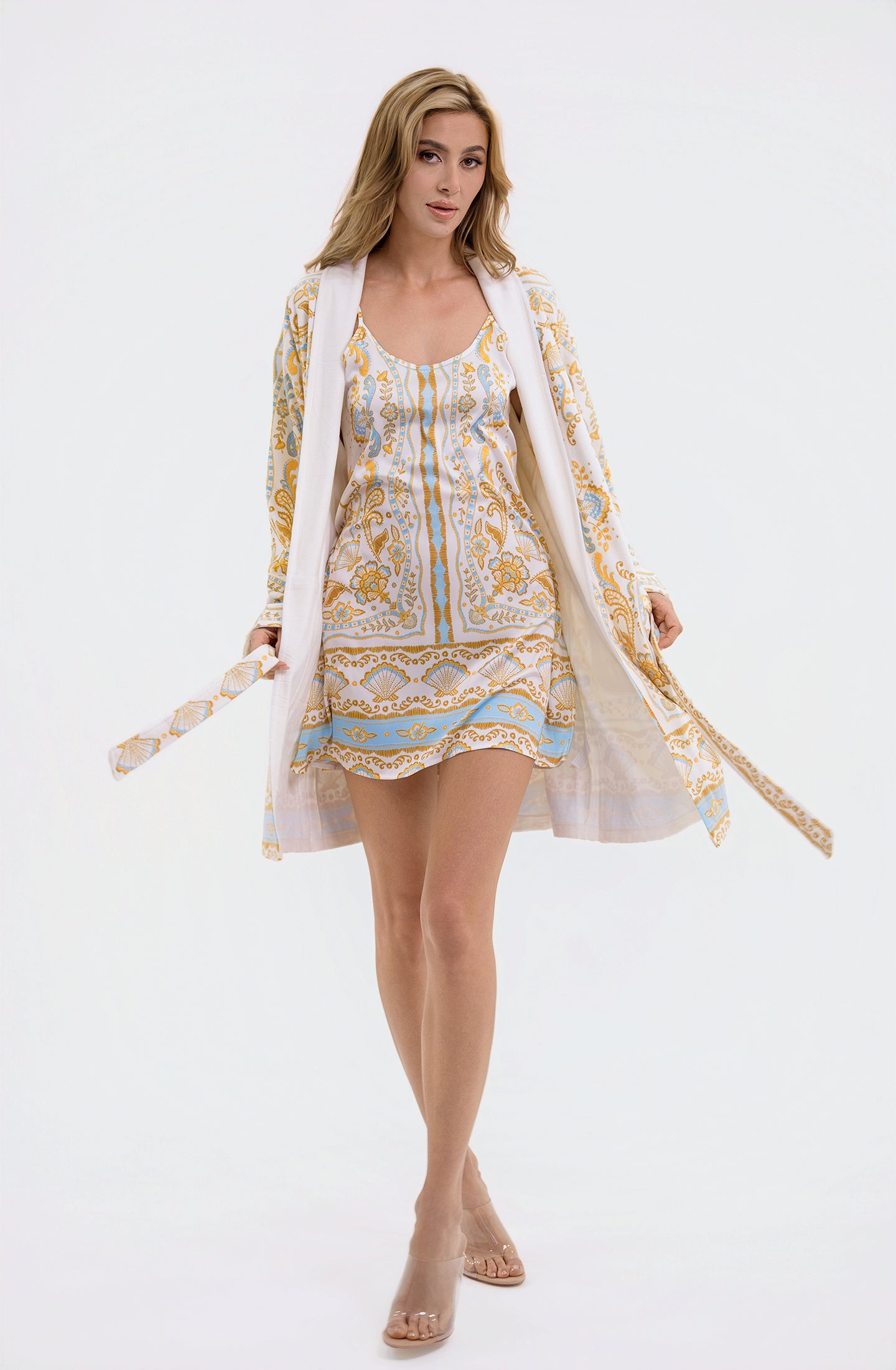 Mariela Short Chemise | Luxury Blue Sleepwear
