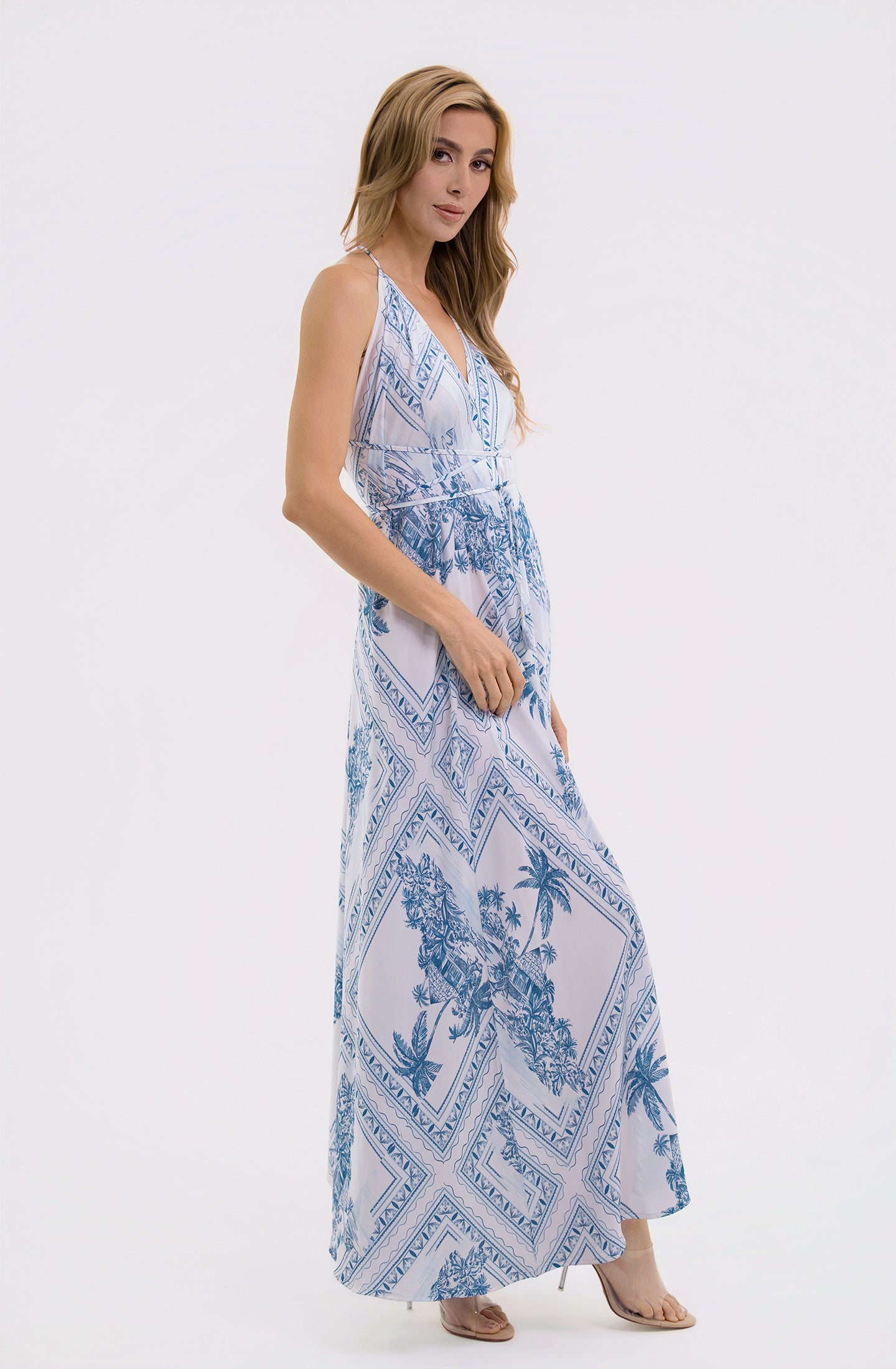 Bungalow Blue Infinity Dress | Luxury Multi-Way Toile Resort Dress