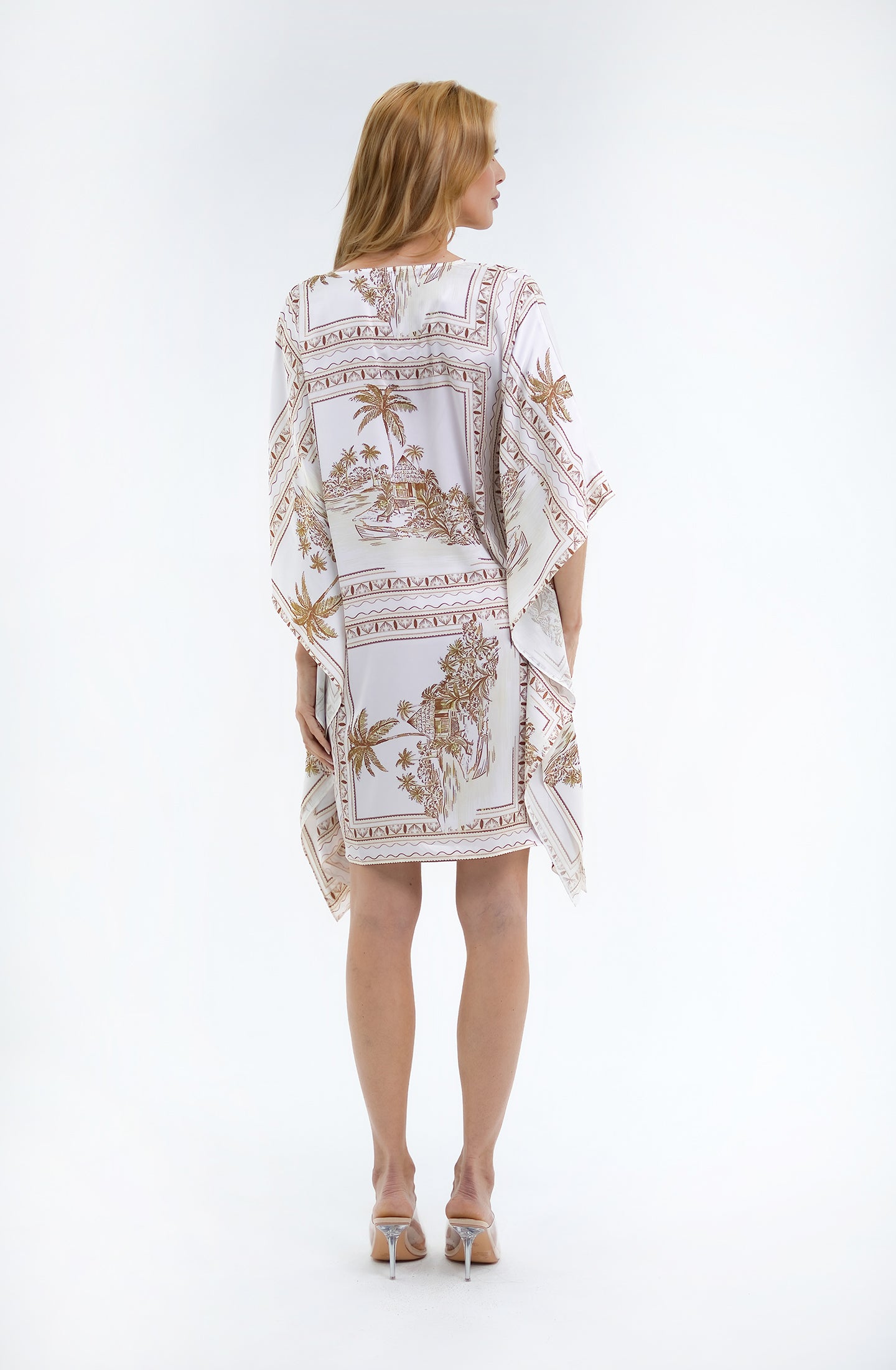 Bungalow Gold Short Caftan | Luxury Tropical Resort Caftan