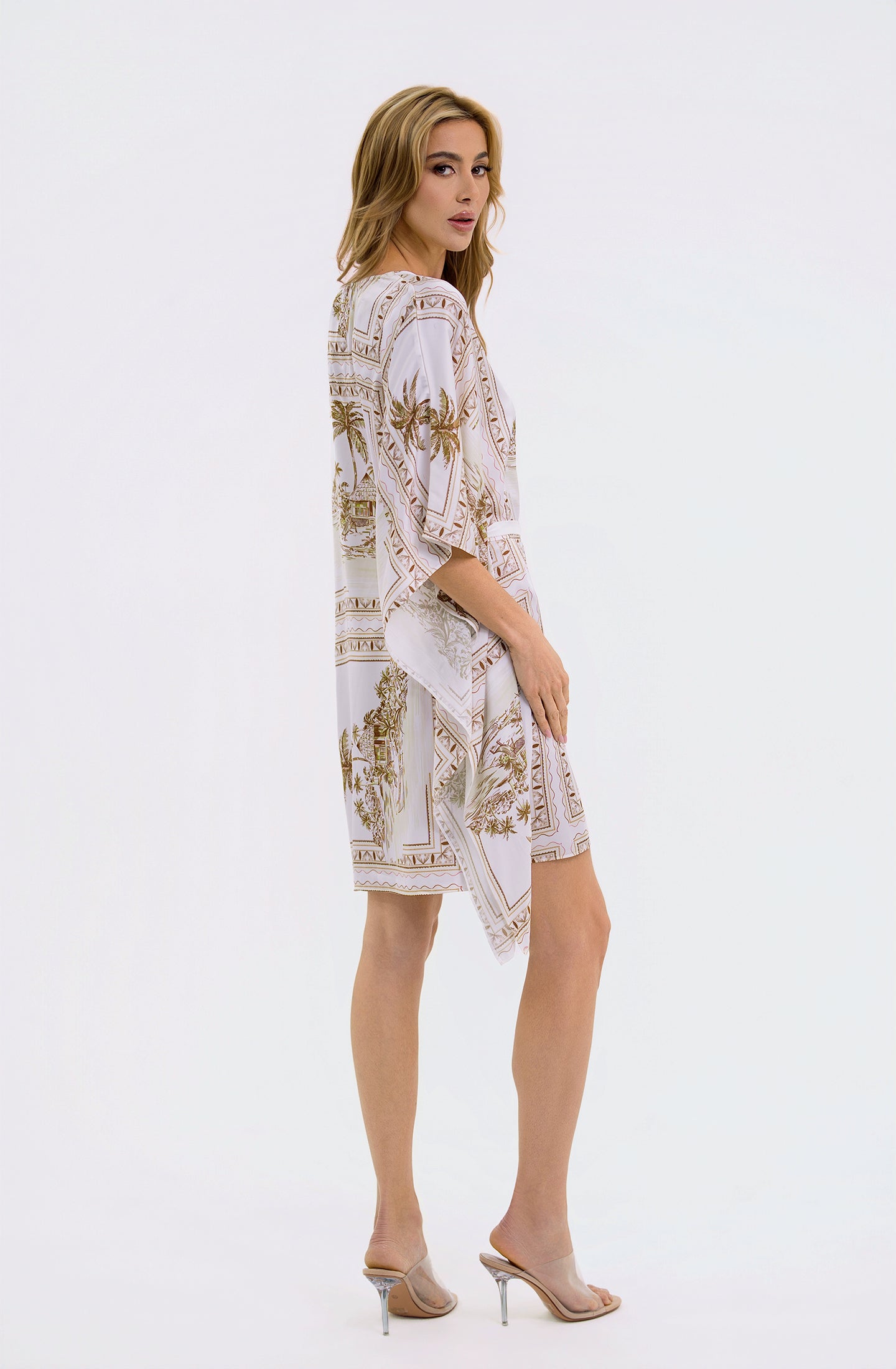 Bungalow Golden Brown Short Caftan | Luxury Tropical Resort Caftan
