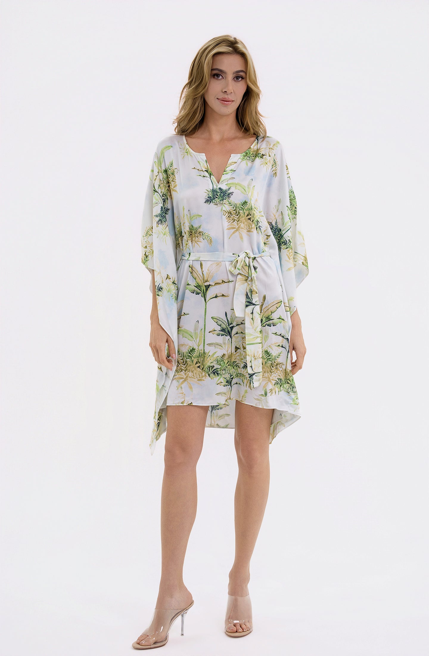 Palermo Short Caftan | Luxury Blue Resort Wear