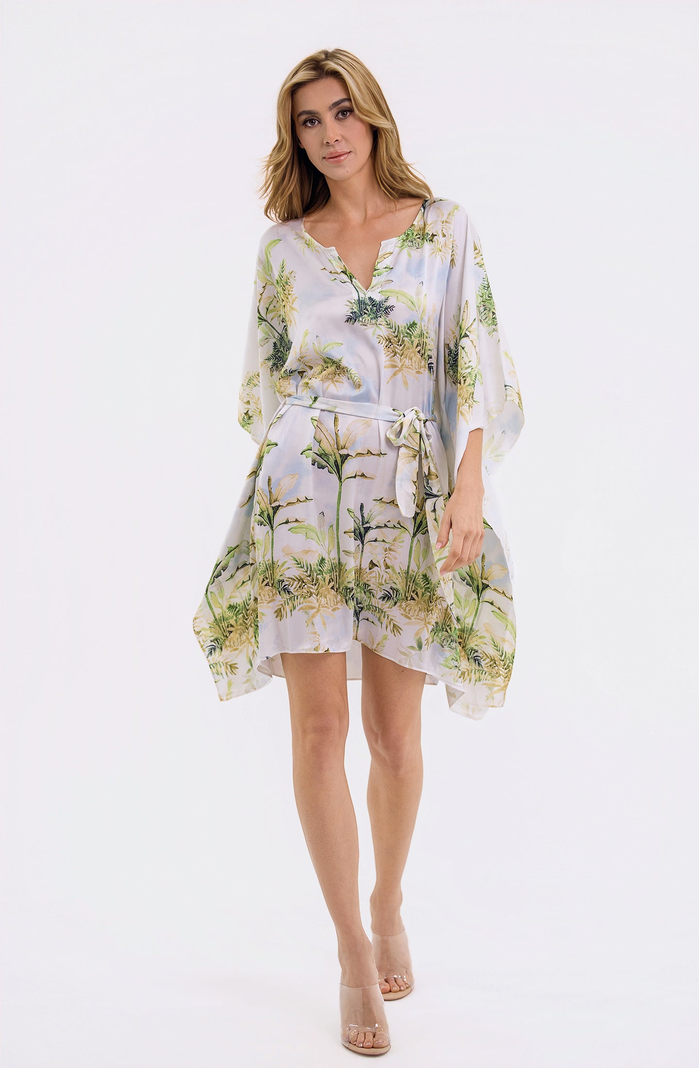 Palermo Short Caftan | Luxury Blue Resort Wear