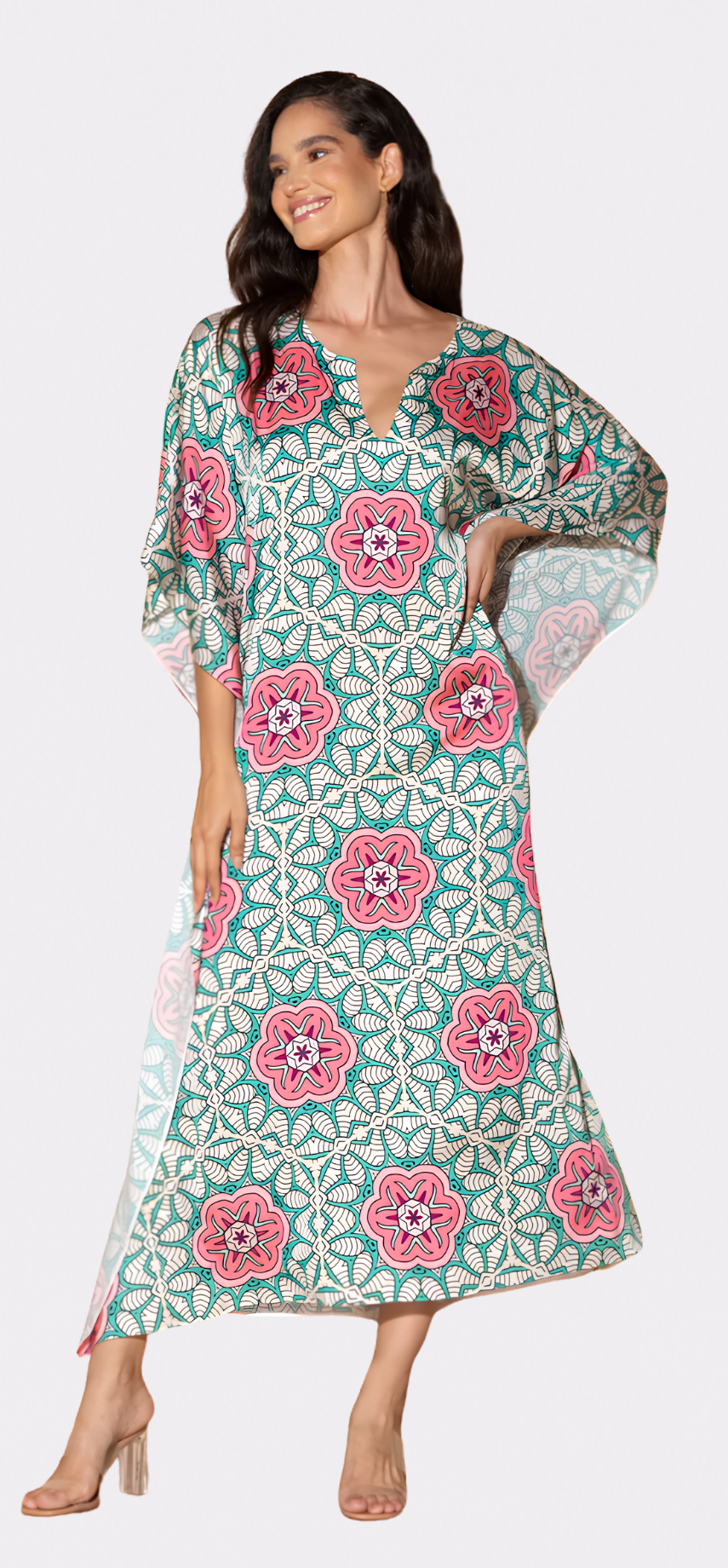 Jardin Botanique Pink Long Caftan