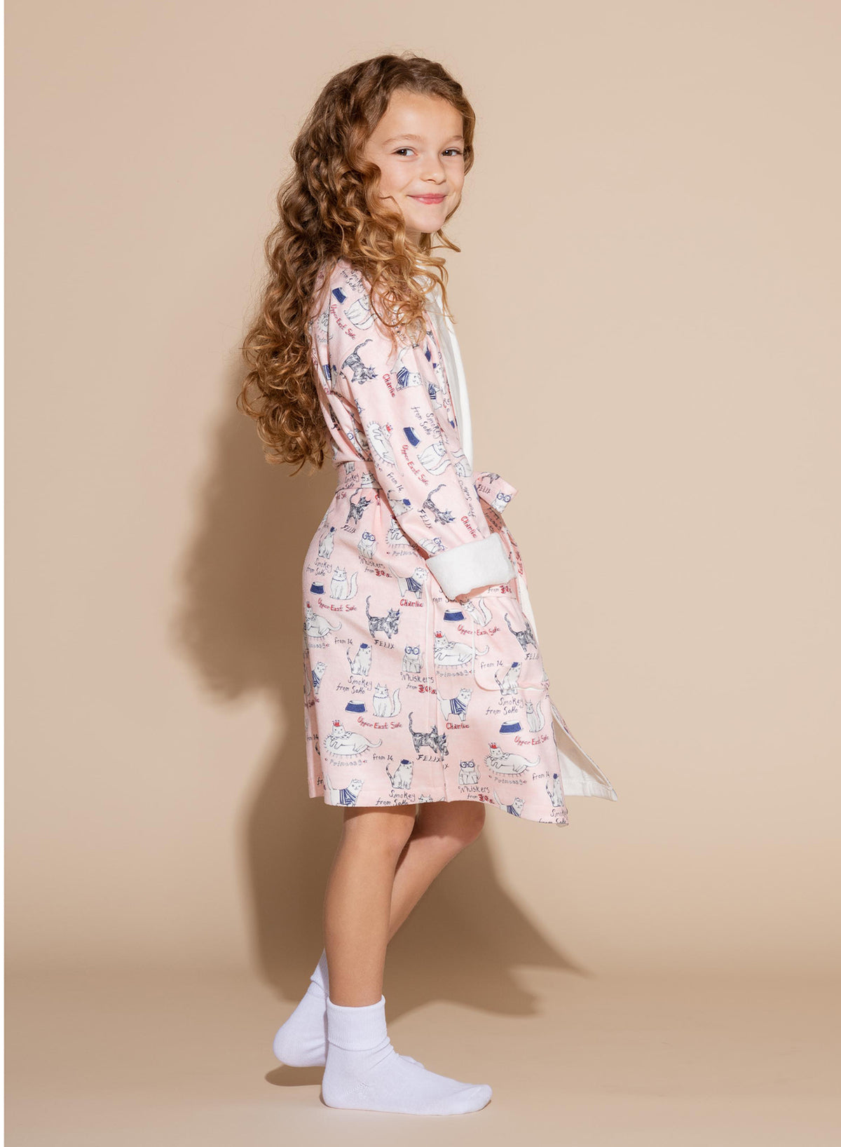 Pink Cats Kids Robe | Luxury Children's Robe | Wrap-Up by VP